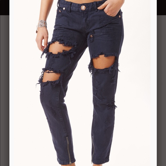 One Teaspoon Trashed Freebirds Jeans - Picture 1 of 8